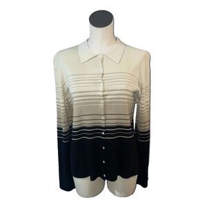 Rena Rowan Vintage NWT Women’s Silk Knit Collared Button Down Cardigan size XL